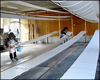 A scene of Yu-zen dyeing