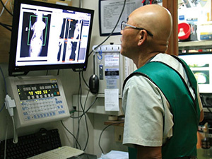 Facilities for radiography, electrocardiography, blood pressure measurement, skin camera inspection, etc.