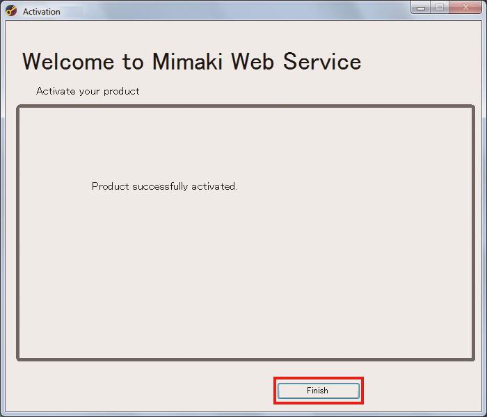Activation success screen