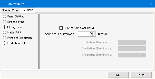 Screen when job attribute is clear (JFX200EX)
