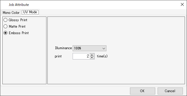 Screen when job attribute is clear (JFX600)