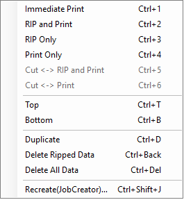 Explanation of pop-up (right-click) menu