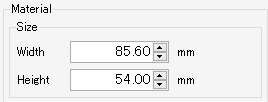 Material size setting items