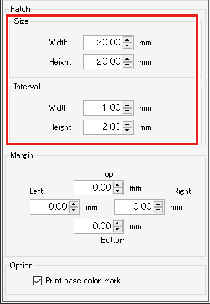 Various patch settings screen