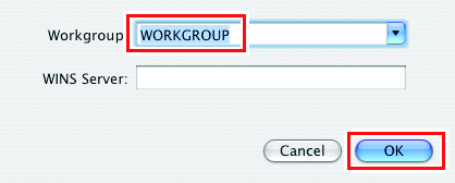 Workgroup settings screen